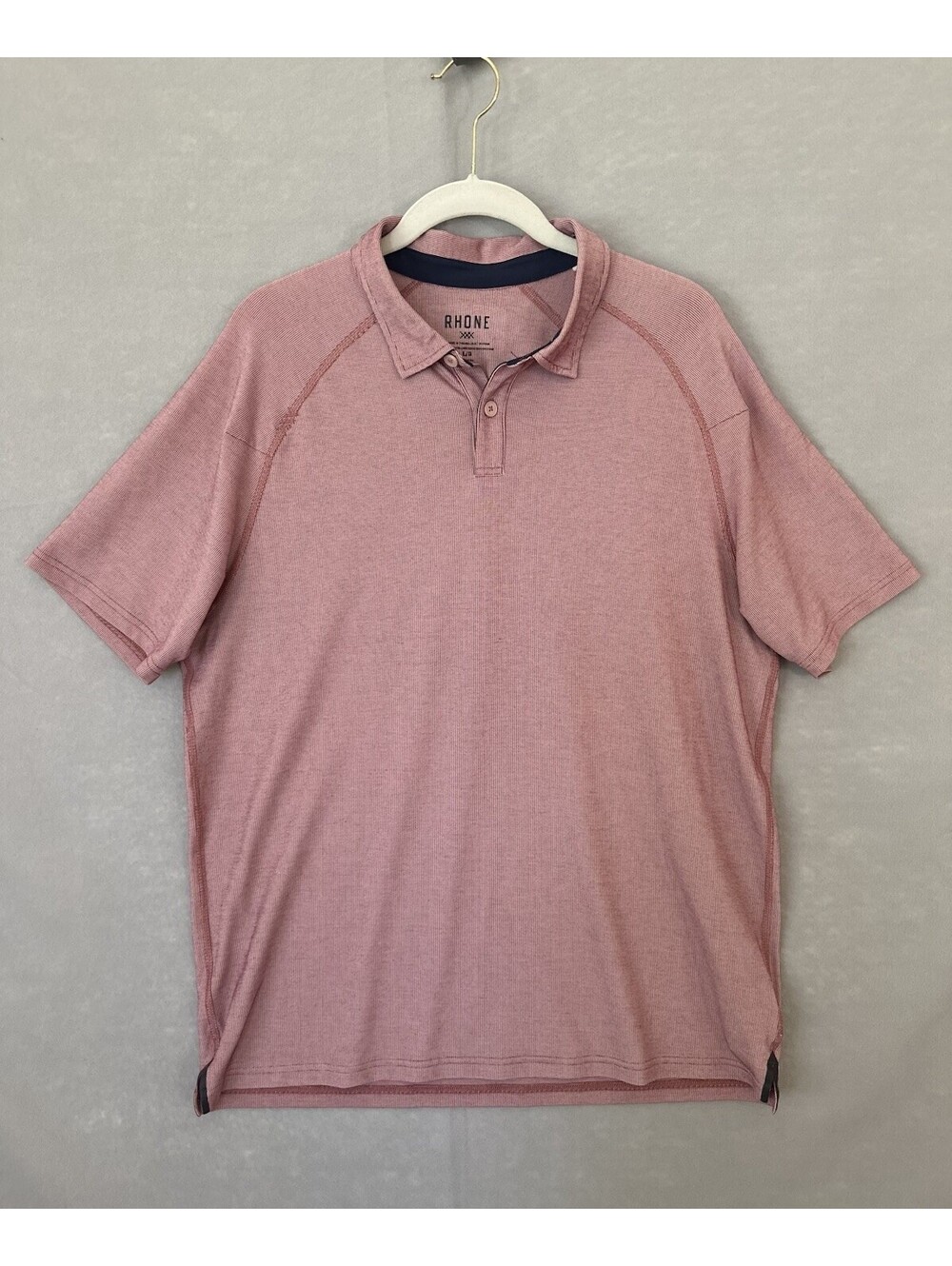 Rhone Men's Large Delta Pique Polo Red Performance Cooling Golf Shirt